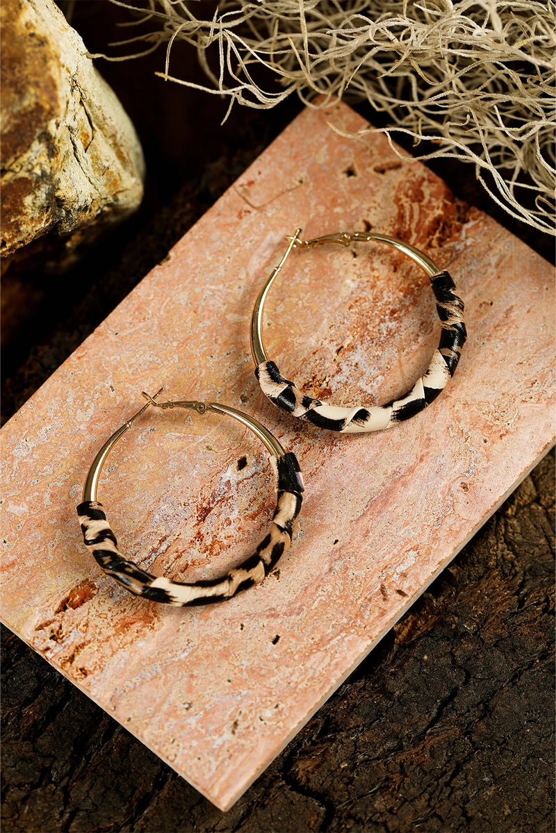 Load image into Gallery viewer, DLLER 23 - Gold Plated Leopard Detail Hoop Earrings
