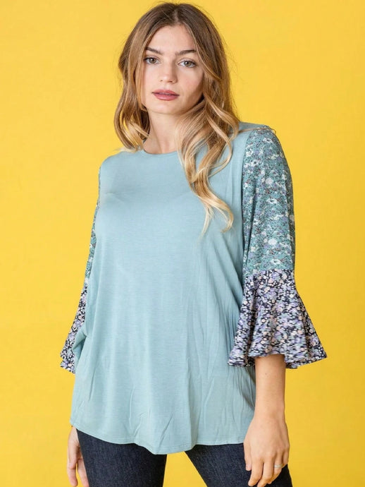 TMTSHT87 - Ladies Boho Flutter Sleeve Shirt