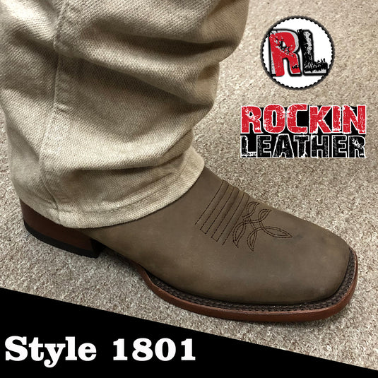 1801 - RockinLeather Men's Crazy Choco Cowhide Western Boot