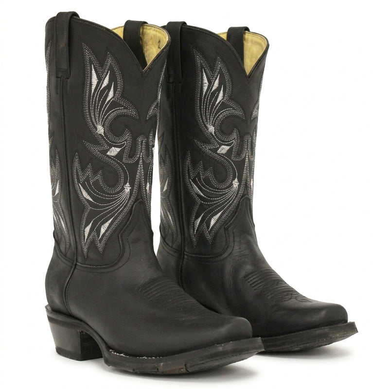 Load image into Gallery viewer, 1149 - RockinLeather Men's Black Oiled Narrow Square Toe Western Boot
