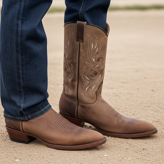 1802 - RockinLeather Men's Mad Dog Cowhide Western Boot With Pointed Toe