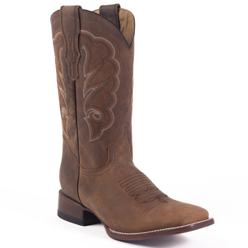 1806 - RockinLeather Men's Mad Dog Cowhide Western Boot With Square Toe