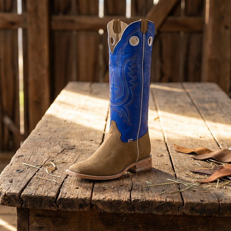 Load image into Gallery viewer, 1106 - RockinLeather Men's Buckaroo Blue Shaft Western Boot
