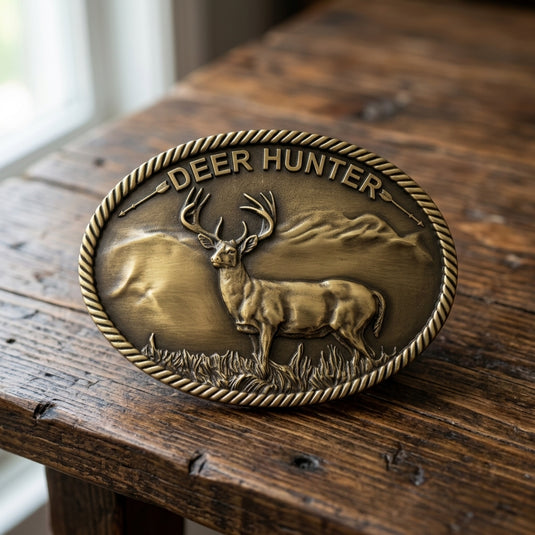 RLB013 - RockinLeather Deer Hunter Belt Buckle