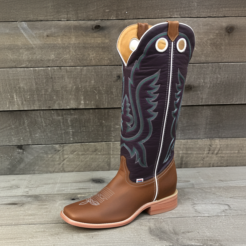 Load image into Gallery viewer, 1257 - RockinLeather Men's Buckaroo Purple Shaft Western Boot

