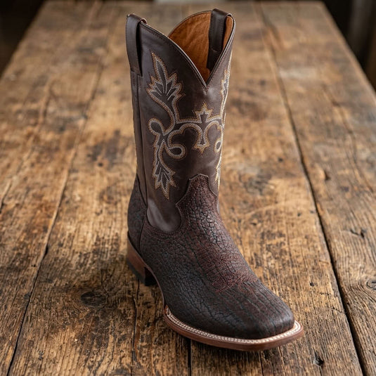 CP1703 - Cowboy Prayer Hand Crafted Genuine Brown Bullhide Shoulder Boots