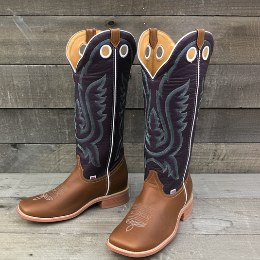 1257 - RockinLeather Men's Buckaroo Purple Shaft Western Boot