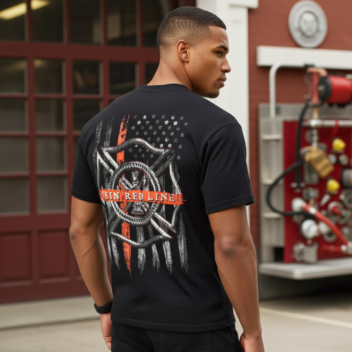6166 - Southern Addiction Thin Red Line T Shirt