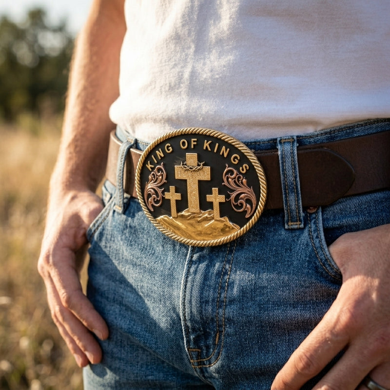 Load image into Gallery viewer, RLB014 - RockinLeather King of Kings Belt Buckle
