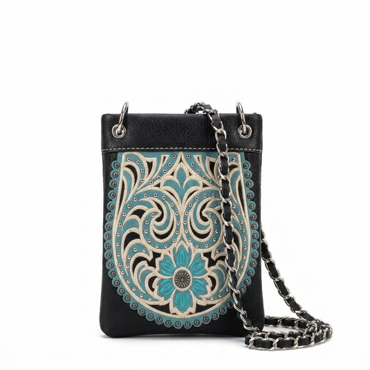 Rainbow Purse 12 - Black with Turquoise Design