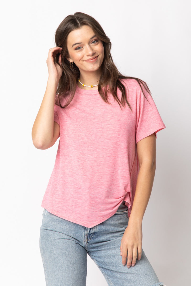 Load image into Gallery viewer, Very 4 - Ladies Short Sleeve Twisted Hem Knit Top
