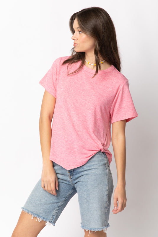 Very 4 - Ladies Short Sleeve Twisted Hem Knit Top