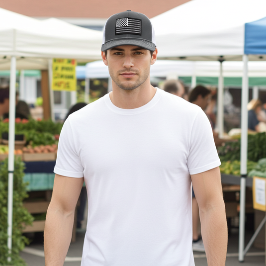 SA132 - Southern Addiction Charcoal/White Barbed Wire Flag Cap