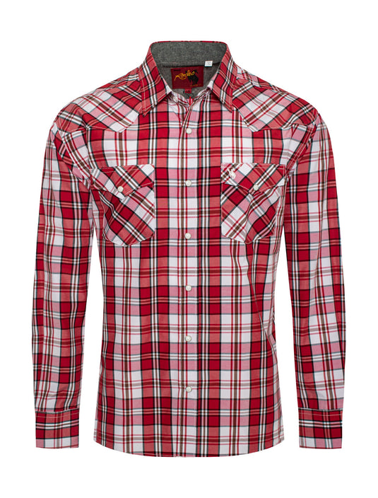 PS400L-411 - Rodeo Clothing Men's Plaid Long Sleeve Snap Shirt