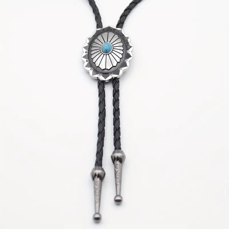 Load image into Gallery viewer, TMBLO1 - Turquoise Resin Bolo Tie
