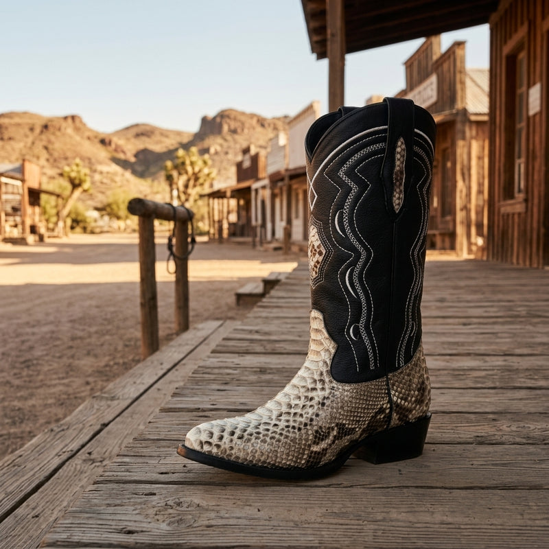 Load image into Gallery viewer, 8004 - RockinLeather Men's Genuine Natural Python Boots
