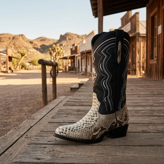 8004 - RockinLeather Men's Genuine Natural Python Boots