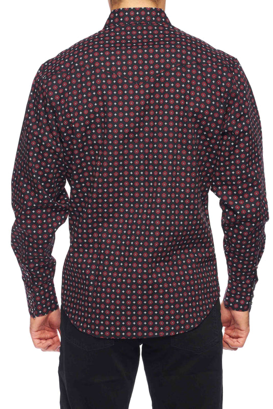 PS100L-164 - Rodeo Clothing Men's Print Long Sleeve Snap Shirt