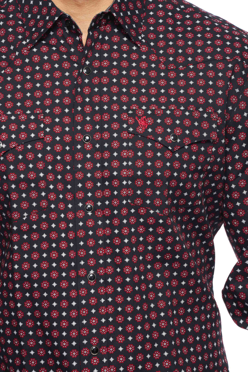 Load image into Gallery viewer, PS100L-164 - Rodeo Clothing Men's Print Long Sleeve Snap Shirt
