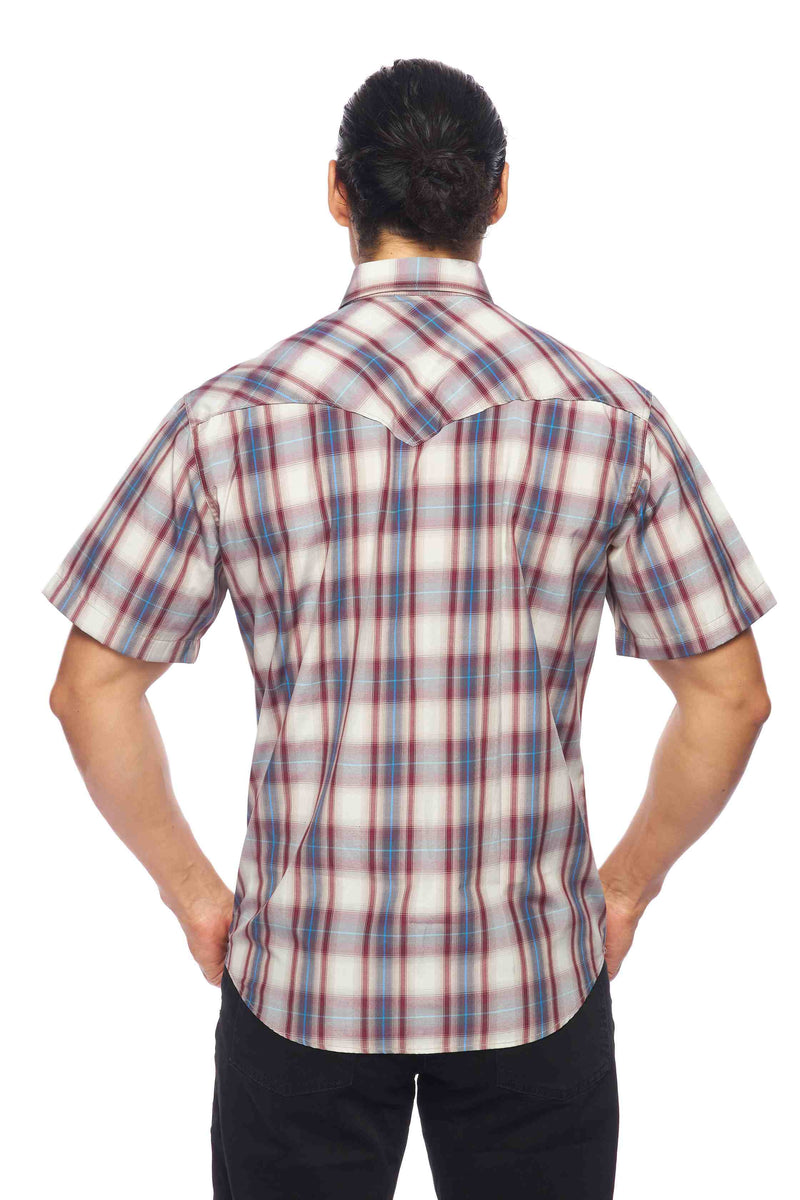 Load image into Gallery viewer, PS400S-406 - Rodeo Clothing Men's Western Short Sleeve Plaid Shirt
