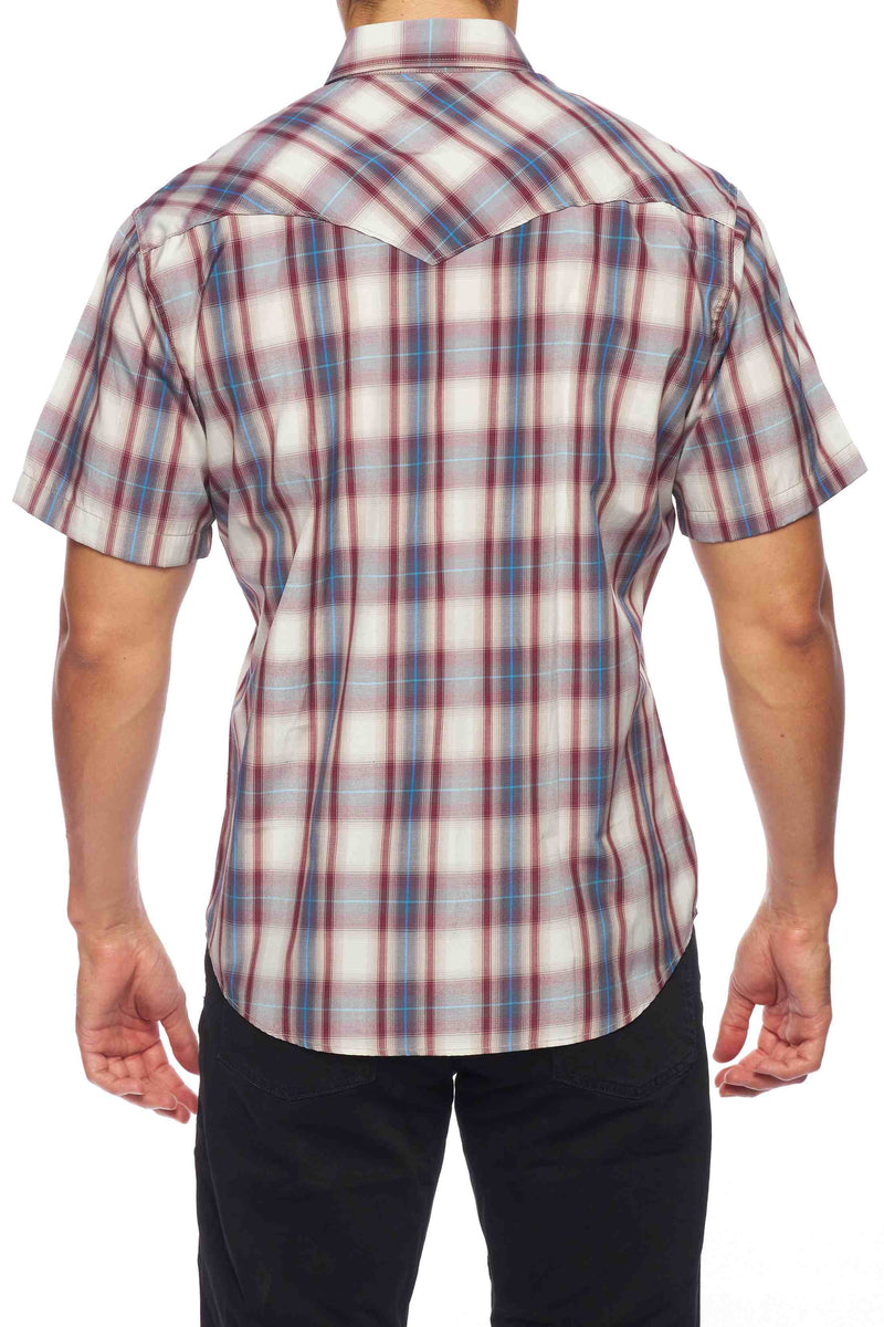 Load image into Gallery viewer, PS400S-406 - Rodeo Clothing Men's Western Short Sleeve Plaid Shirt
