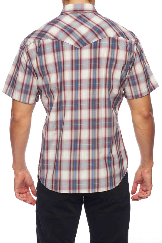 PS400S-406 - Rodeo Clothing Men's Western Short Sleeve Plaid Shirt