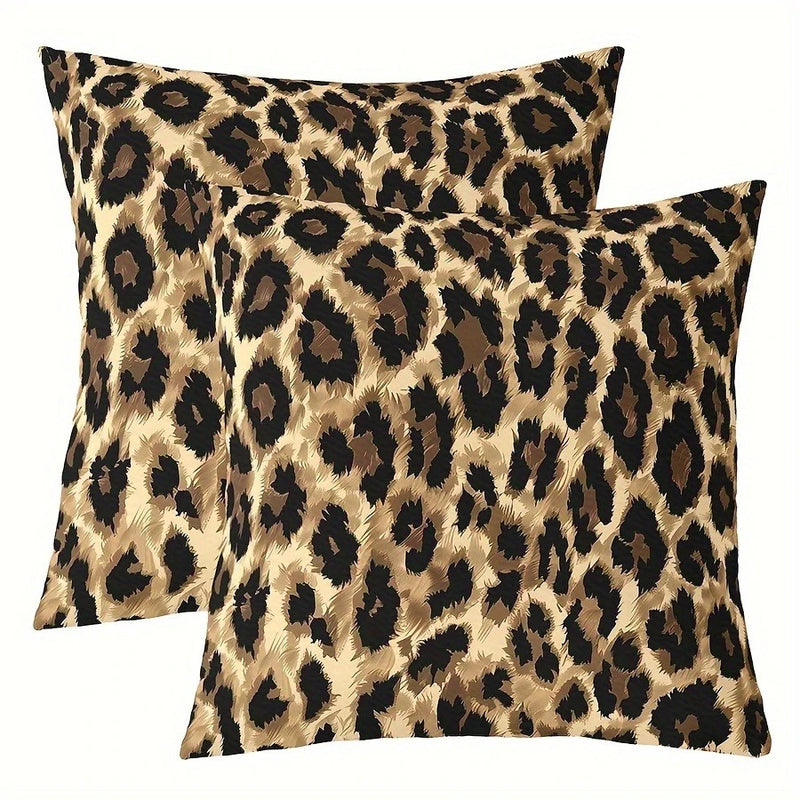 Load image into Gallery viewer, TMPL106 - 2 Piece Set - 18&quot; x 18&quot; Leopard Print Throw Pillows
