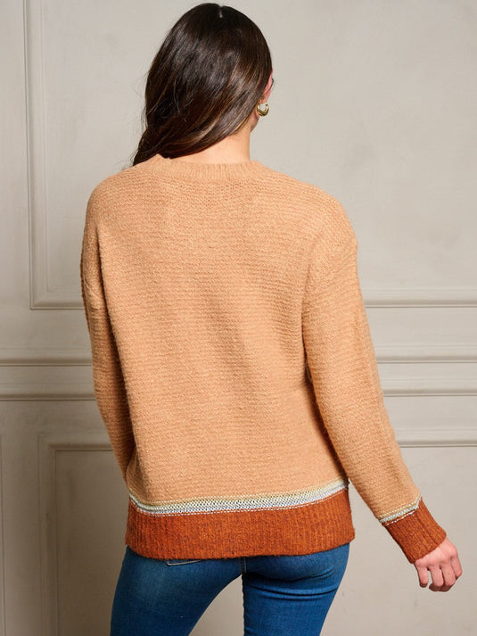 WFT 25 - WOMEN'S LONG SLEEVE COLORBLOCK PULLOVER SWEATER