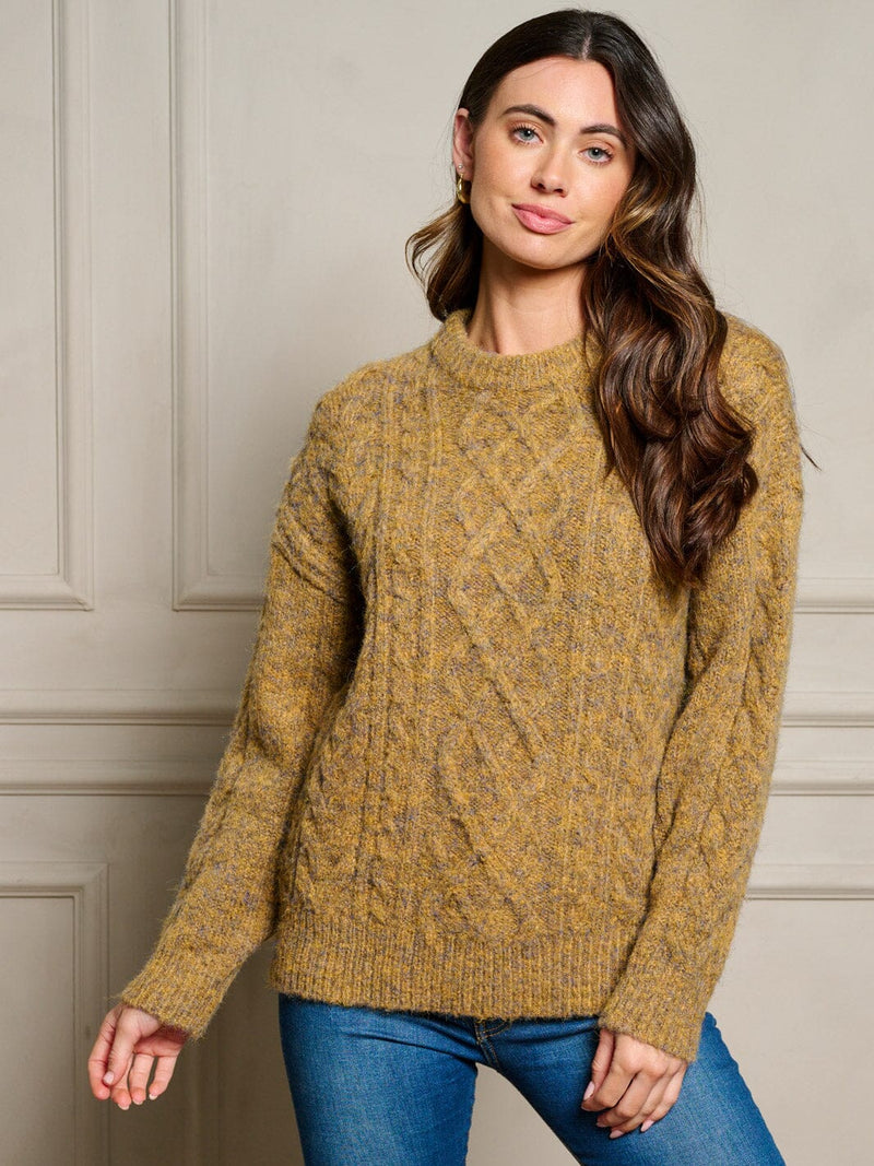 Load image into Gallery viewer, WFT 26 - WOMEN&#39;S LONG SLEEVE CABLE KNIT PULLOVER SWEATER
