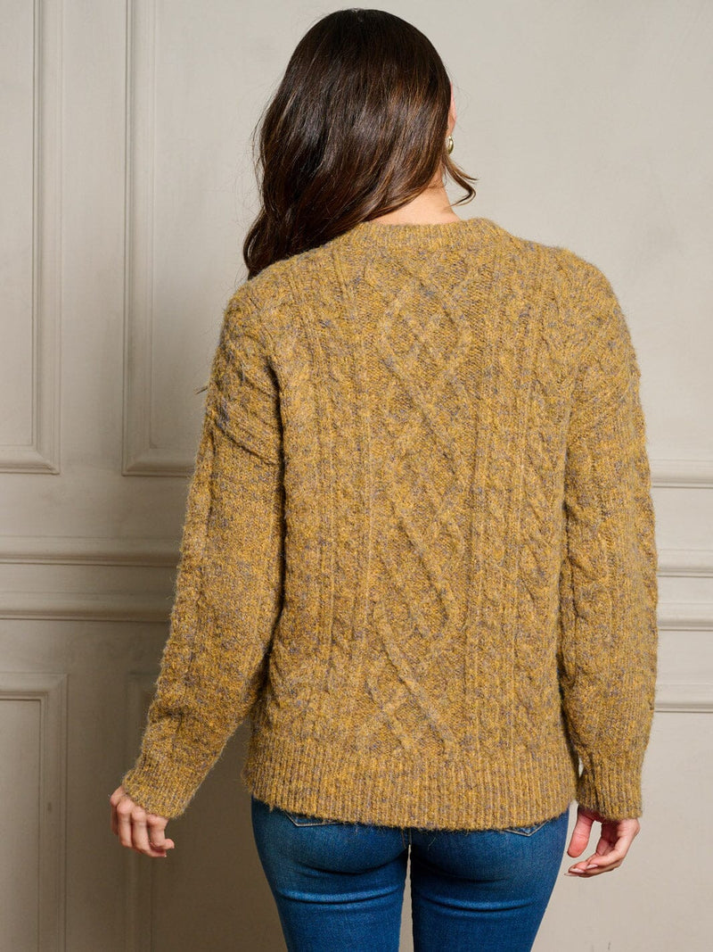 Load image into Gallery viewer, WFT 26 - WOMEN&#39;S LONG SLEEVE CABLE KNIT PULLOVER SWEATER
