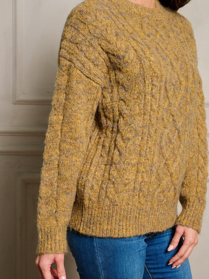 Load image into Gallery viewer, WFT 26 - WOMEN&#39;S LONG SLEEVE CABLE KNIT PULLOVER SWEATER
