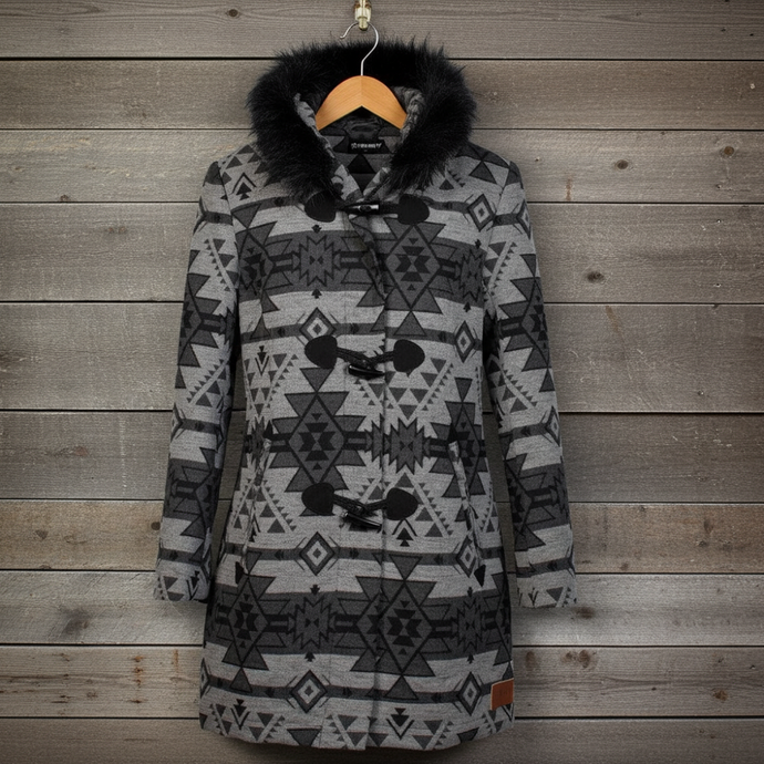 HJ108CHAZ - Hooey Ladies Jacket Charcoal w/Aztec Pattern