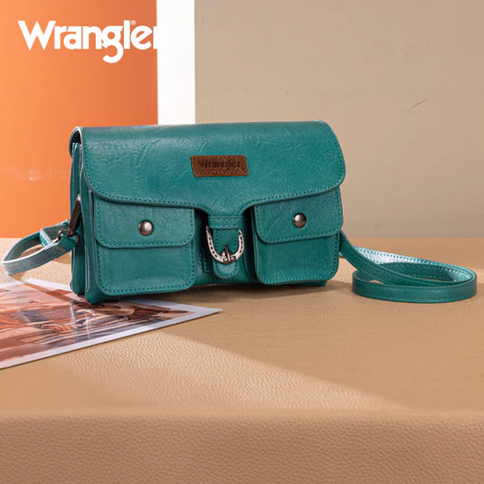 WG320-209TQ - Wrangler Vintage-Inspired Crossbody Bag - Turquoise