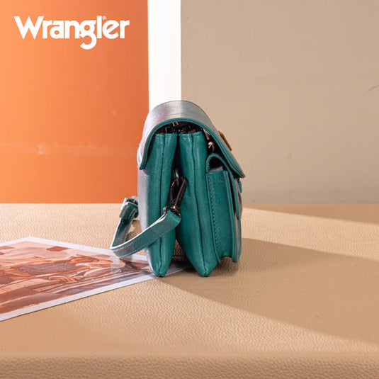WG320-209TQ - Wrangler Vintage-Inspired Crossbody Bag - Turquoise