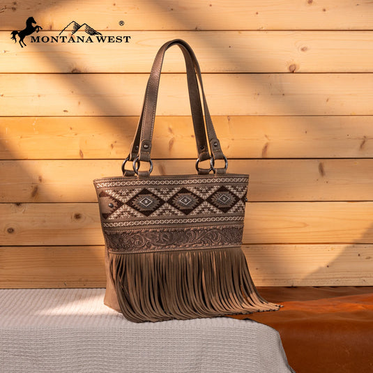 MW1330G-8317KH - Montana West Tooled/Embroidered Collection Concealed Carry Tote