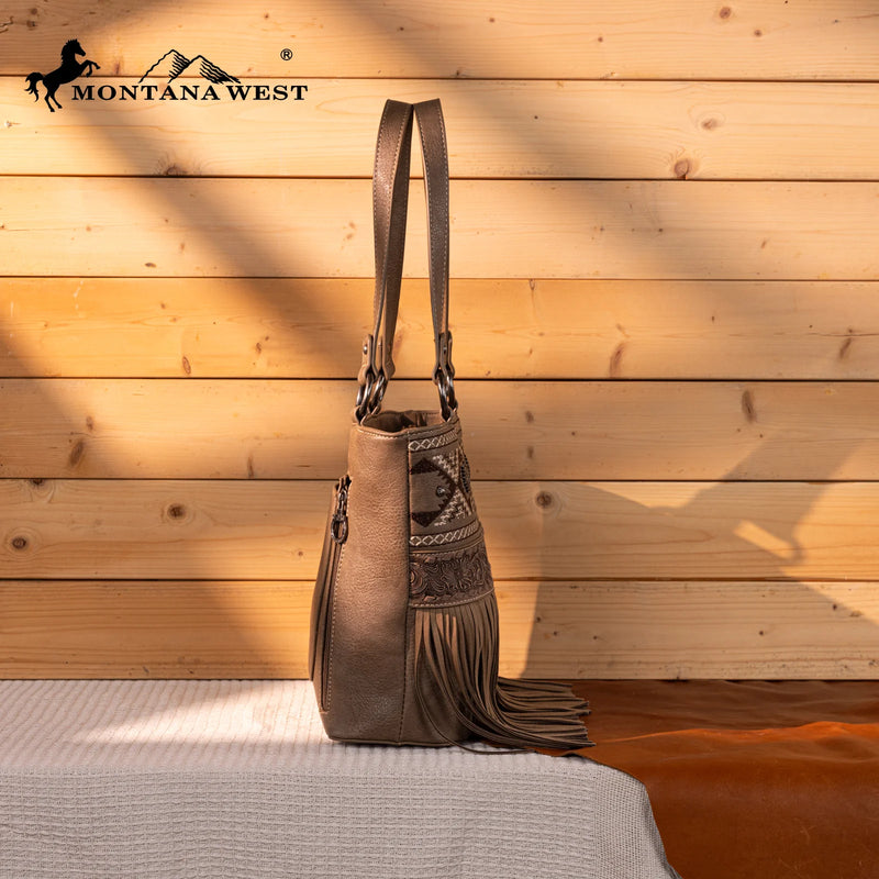 Load image into Gallery viewer, MW1330G-8317KH - Montana West Tooled/Embroidered Collection Concealed Carry Tote
