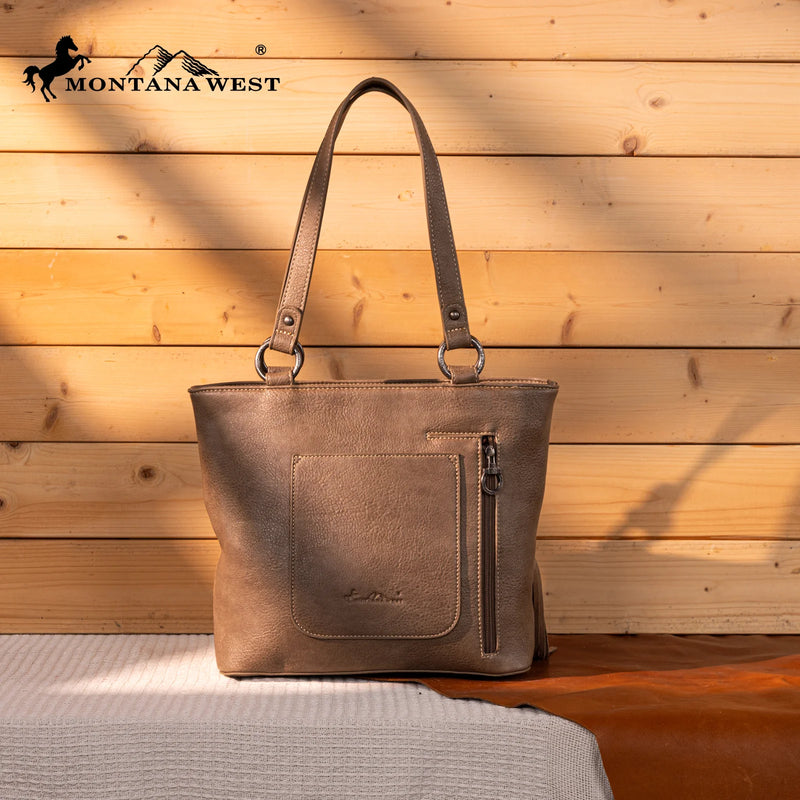 Load image into Gallery viewer, MW1330G-8317KH - Montana West Tooled/Embroidered Collection Concealed Carry Tote
