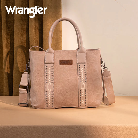 WG199-1824TN - Wrangler Carry-All Aztec Expandable Tote/Crossbody - Tan