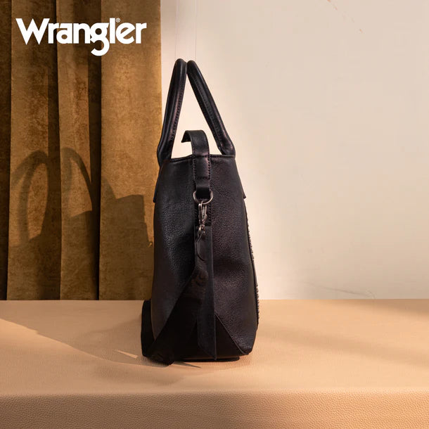 Load image into Gallery viewer, WG199-1824BK - Wrangler Carry-All Aztec Expandable Tote/Crossbody - Black
