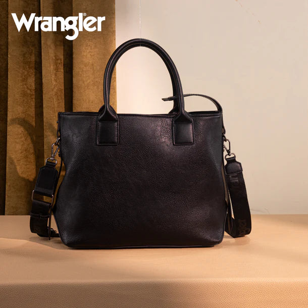 Load image into Gallery viewer, WG199-1824BK - Wrangler Carry-All Aztec Expandable Tote/Crossbody - Black
