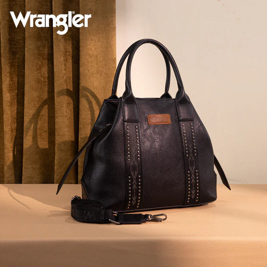 WG199-1824BK - Wrangler Carry-All Aztec Expandable Tote/Crossbody - Black