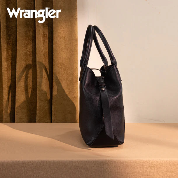 Load image into Gallery viewer, WG199-1824BK - Wrangler Carry-All Aztec Expandable Tote/Crossbody - Black
