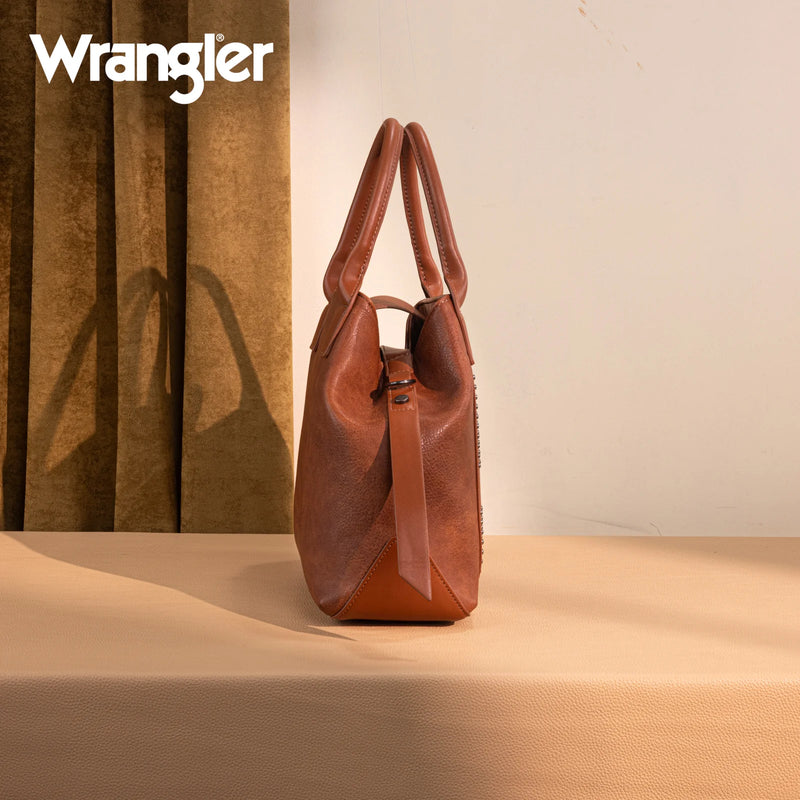 Load image into Gallery viewer, WG199-1824BR - Wrangler Carry-All Aztec Expandable Tote/Crossbody - Brown
