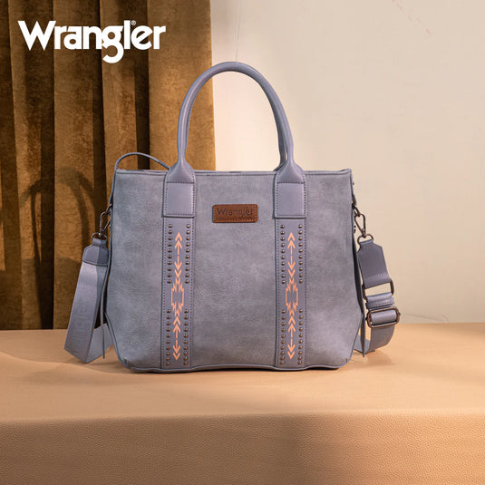 WG199-1824JN - Wrangler Carry-All Aztec Expandable Tote/Crossbody - Jean
