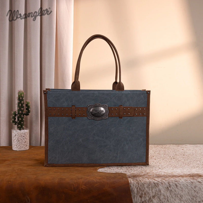 Load image into Gallery viewer, WG250G-8119JN - Wrangler Buckle Concealed Carry Large Tote - Jean
