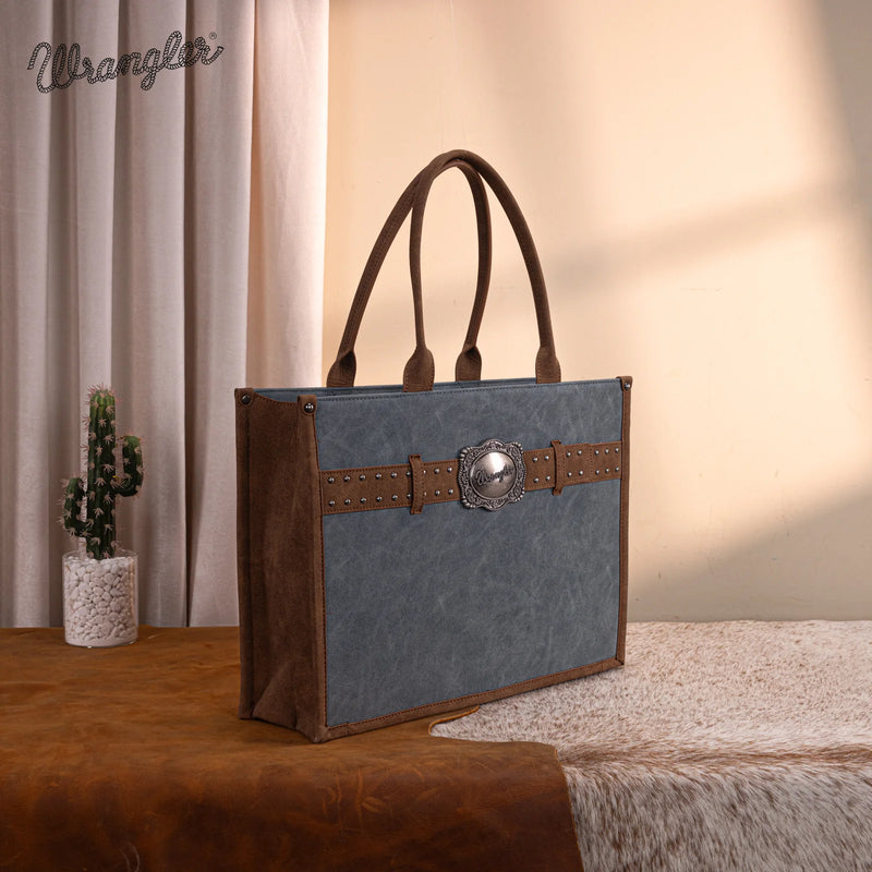 Load image into Gallery viewer, WG250G-8119JN - Wrangler Buckle Concealed Carry Large Tote - Jean
