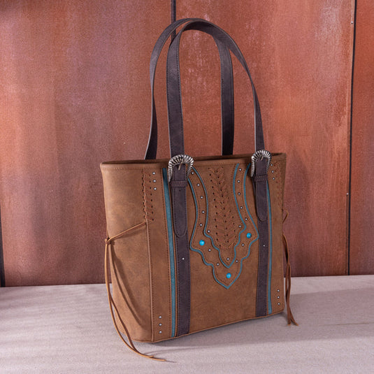 MW1280G-8317BR - Montana West Buckle Collection Concealed Carry Tote