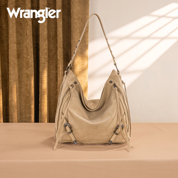 WG245-918TN - Wrangler Buckle Hobo/Crossbody Bag-Tan