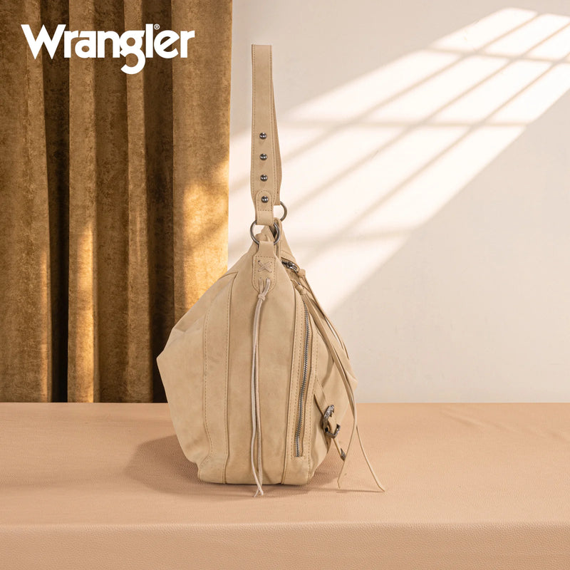 Load image into Gallery viewer, WG245-918TN - Wrangler Buckle Hobo/Crossbody Bag-Tan
