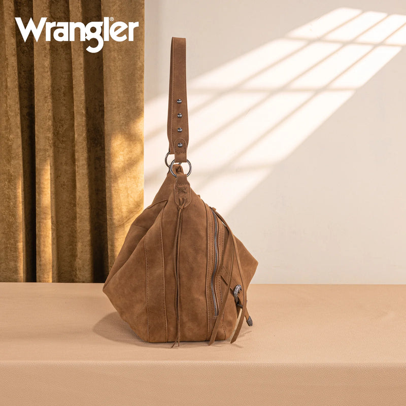 Load image into Gallery viewer, WG245-918BR - Wrangler Buckle Hobo/Crossbody Bag-Brown

